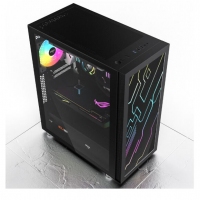 aigo爱国者 炫影5 黑色 台式机电脑机箱 ATX主板/360冷排/双面钢化玻璃/主板同步发光面板