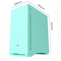 aigo爱国者YOGO M2薄荷绿 游戏药丸MINI电脑机箱（支持M-ATX主板/240水冷/侧开式磁吸钢化玻璃侧透）
