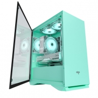 aigo爱国者YOGO M2薄荷绿 游戏药丸MINI电脑机箱（支持M-ATX主板/240水冷/侧开式磁吸钢化玻璃侧透）