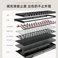 爱国心 GK61 白色 客制化有线无线三模 热插拔2.4G蓝牙机械键盘ABS防滑键帽RGB幻彩灯光61键竞技版 白色青轴
