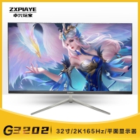 卓兴玩家 G3202 32寸2K165Hz 黑色 IPS硬屏 平面无边框电竞显示器 带灯/V型底座 HDMI+DP